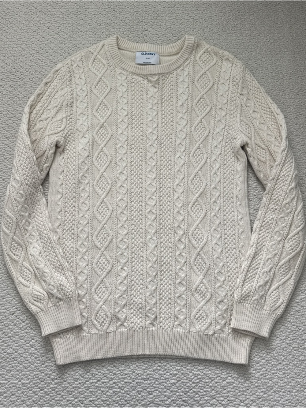 Old Navy Cream Cable Knit Pullover Sweater